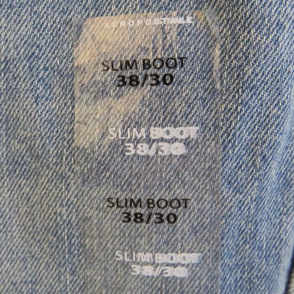 Aeropostale* Men's Classic Slim Boot Light Wash Zipper/Button Jeans~ Size 38/30 - Picture 5 of 14